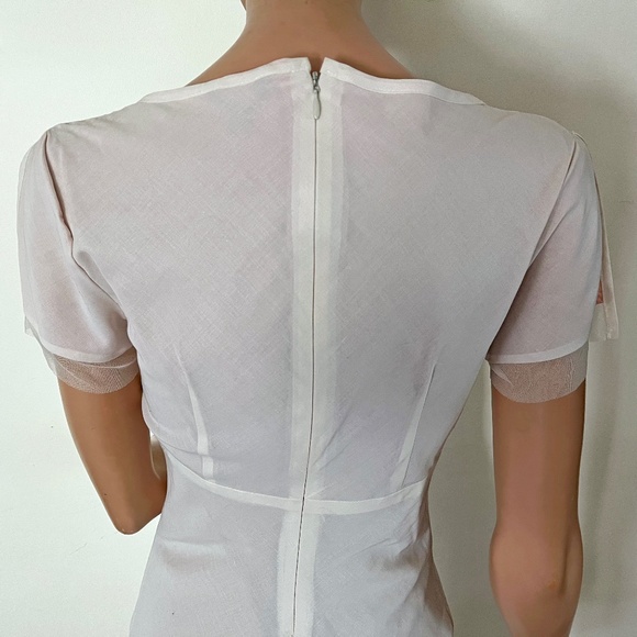 sweet little cream v-neck date dress mini cotton 2 - Picture 6 of 10